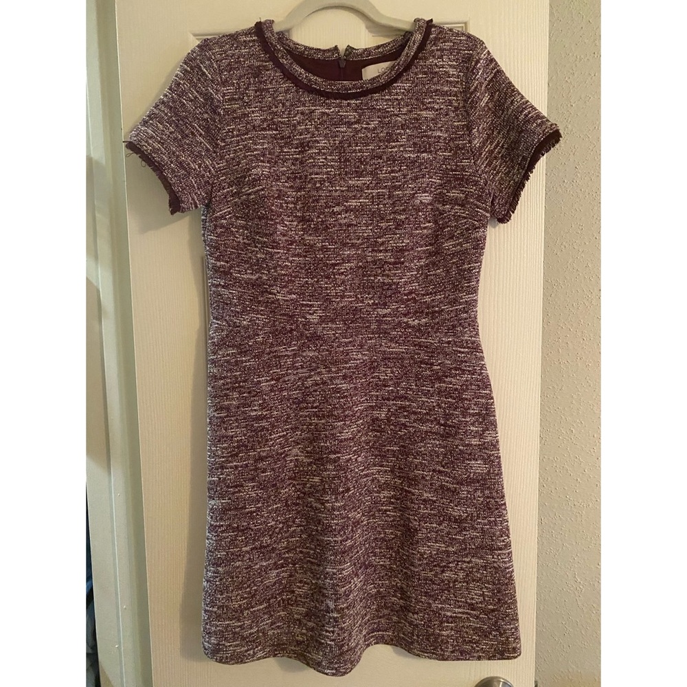 LOFT Short Sleeve Textured Dress